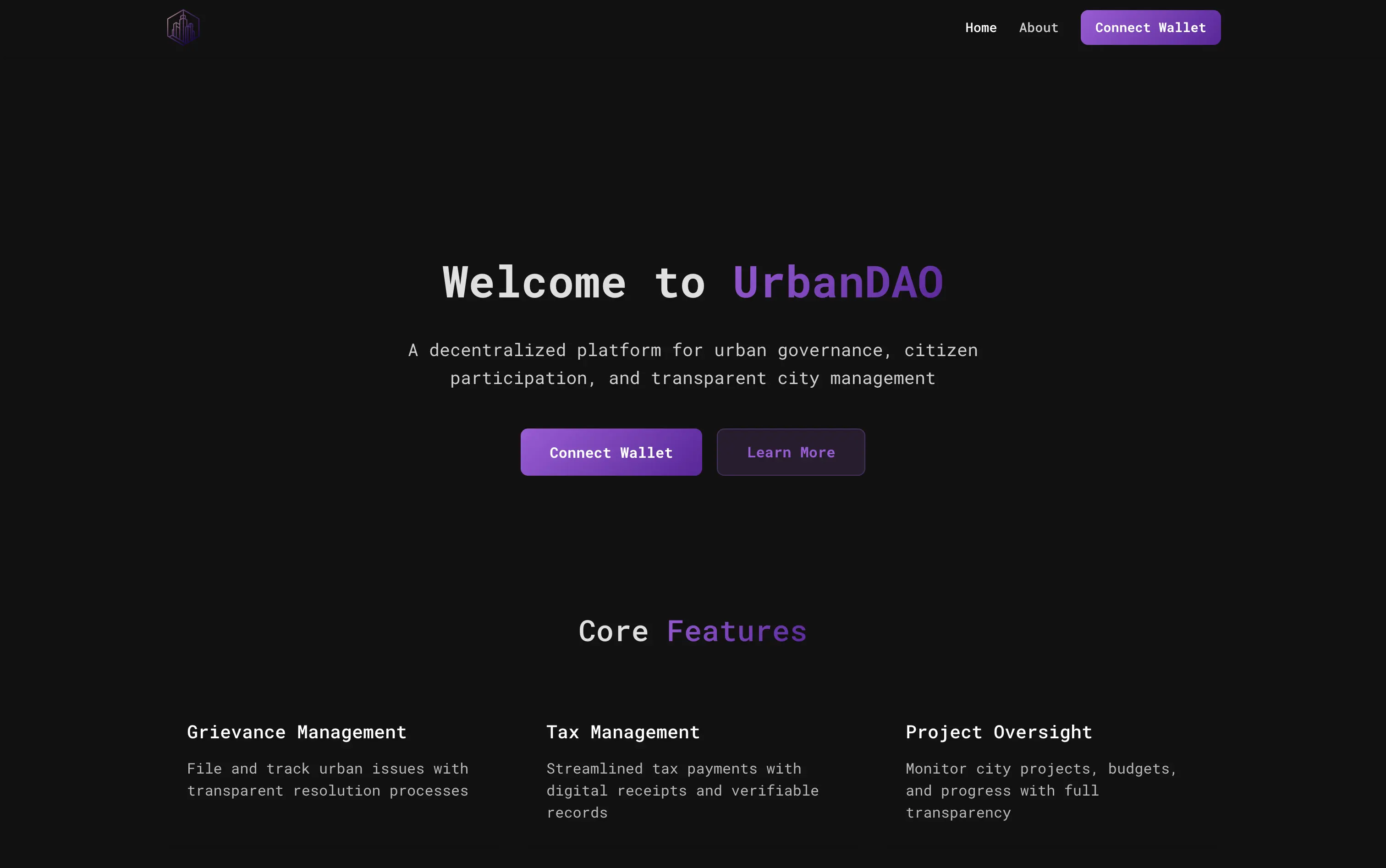 UrbanDAO platform screenshot
